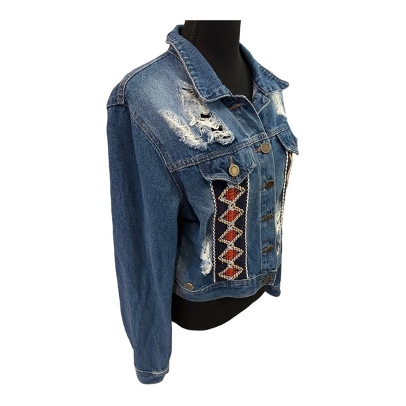 El Amario De Judith Embroidered Jean Jacket Medium - Picture 3 of 11